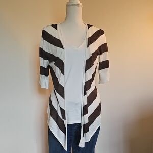 Striped Brown and White Women's Sweater